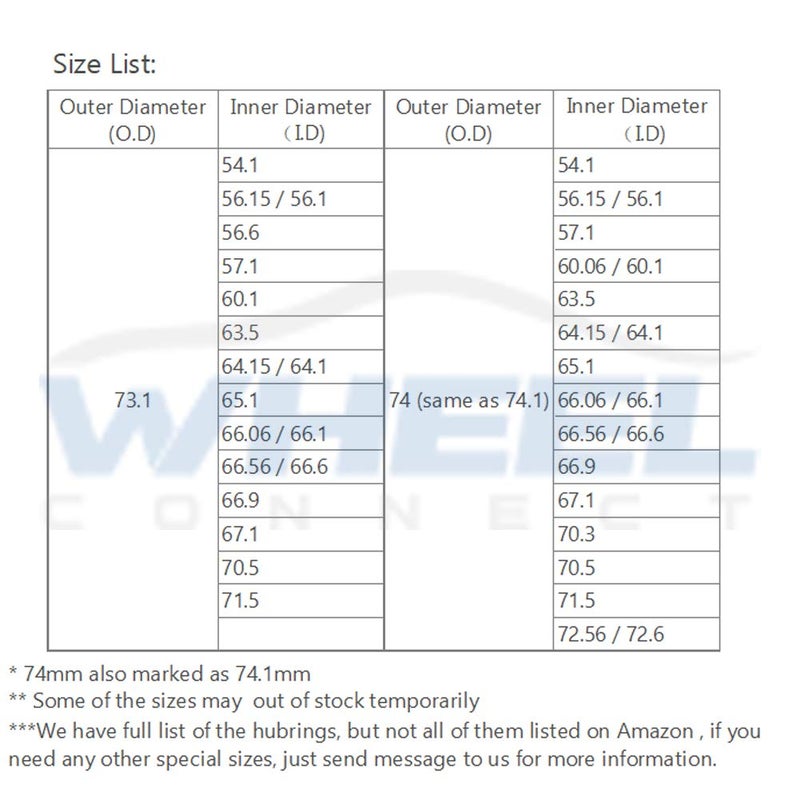 WHEEL CONNECT حلقة مركزية من WHEEL CONNECT 73.1 إلى 70.5، حلقات محور من سبائك الألمنيوم 70.5 إلى 73.1 مجموعة من 4، O.D: 73.1-I.D: 70.5 مم. - Image 3